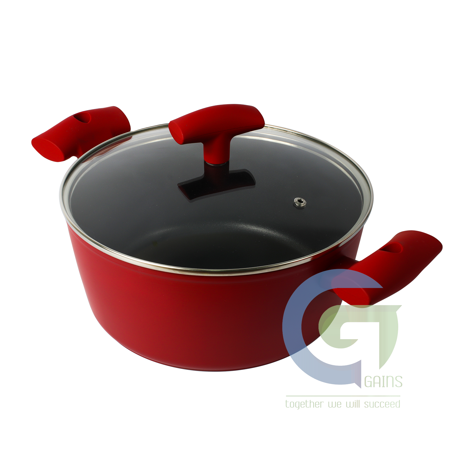 Nồi có nắp kính 24cm Nora đỏ