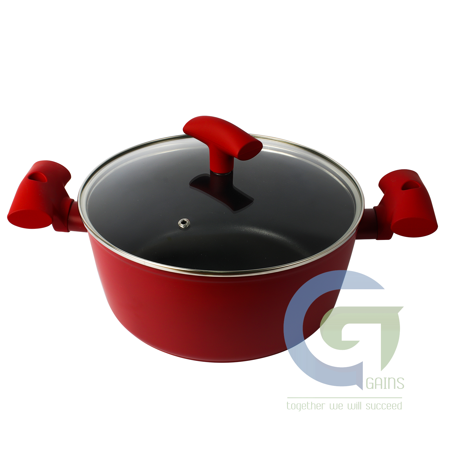 Nồi có nắp kính 24cm Nora đỏ