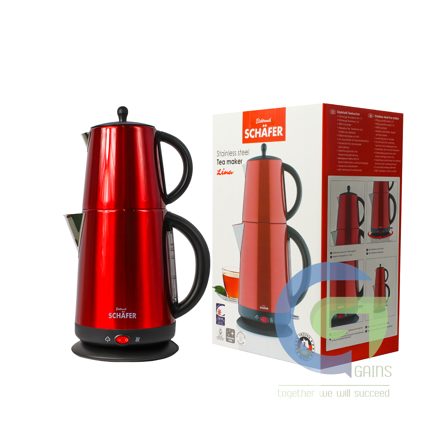 Máy pha trà EDS 1,7L STRIX 2200W đỏ SFK17206B