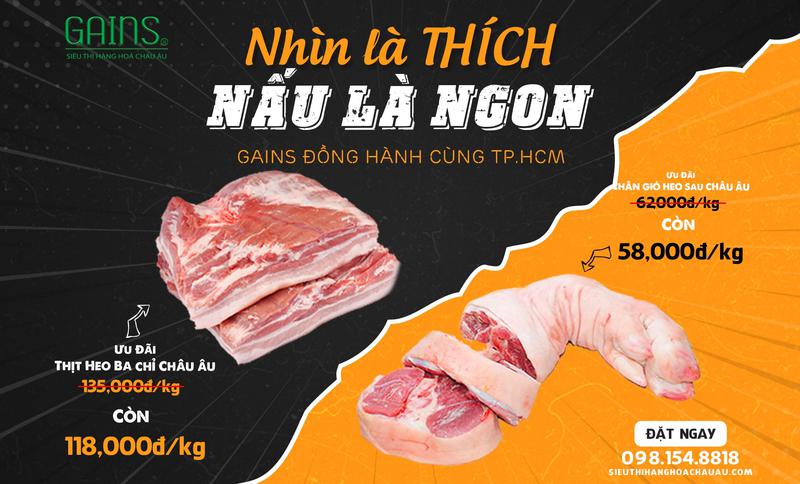 Siêu thị hàng hóa Châu Âu GAINS giảm giá thịt để đồng hành cùng TP.HCM 2021