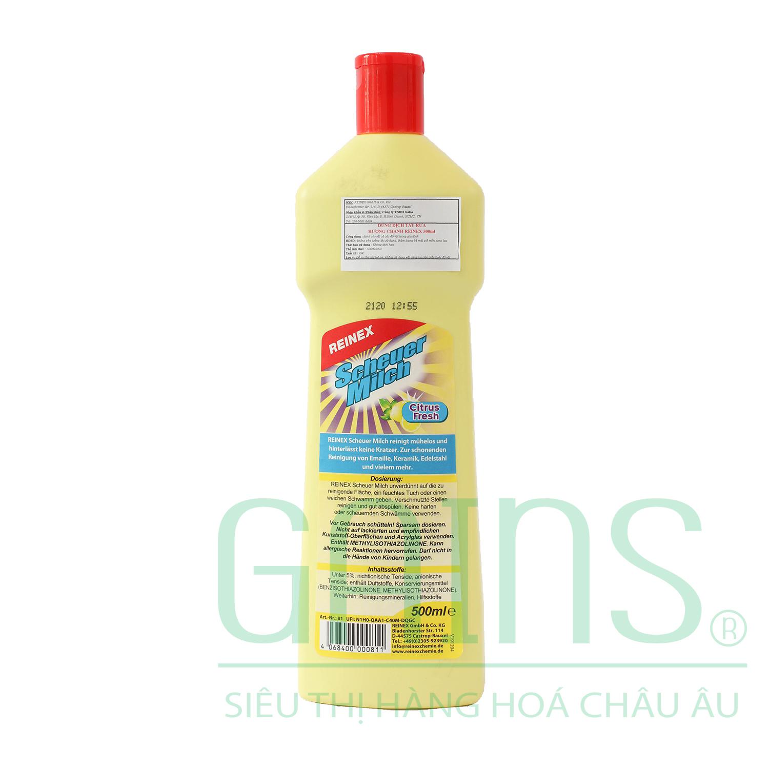 Dung dịch tẩy rửa hương chanh REINEX 500ml