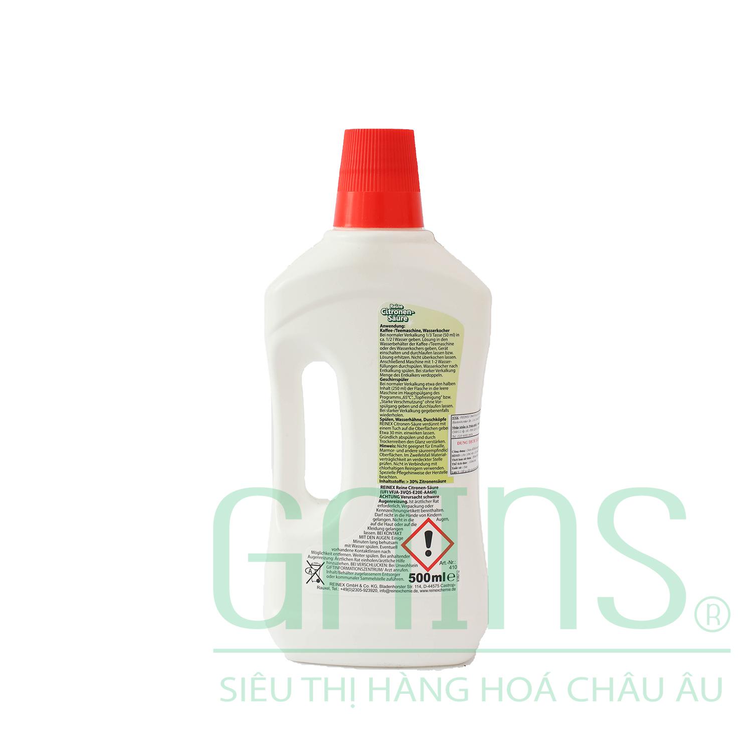 Dung dịch tẩy rửa axit chanh REINEX 500 ml