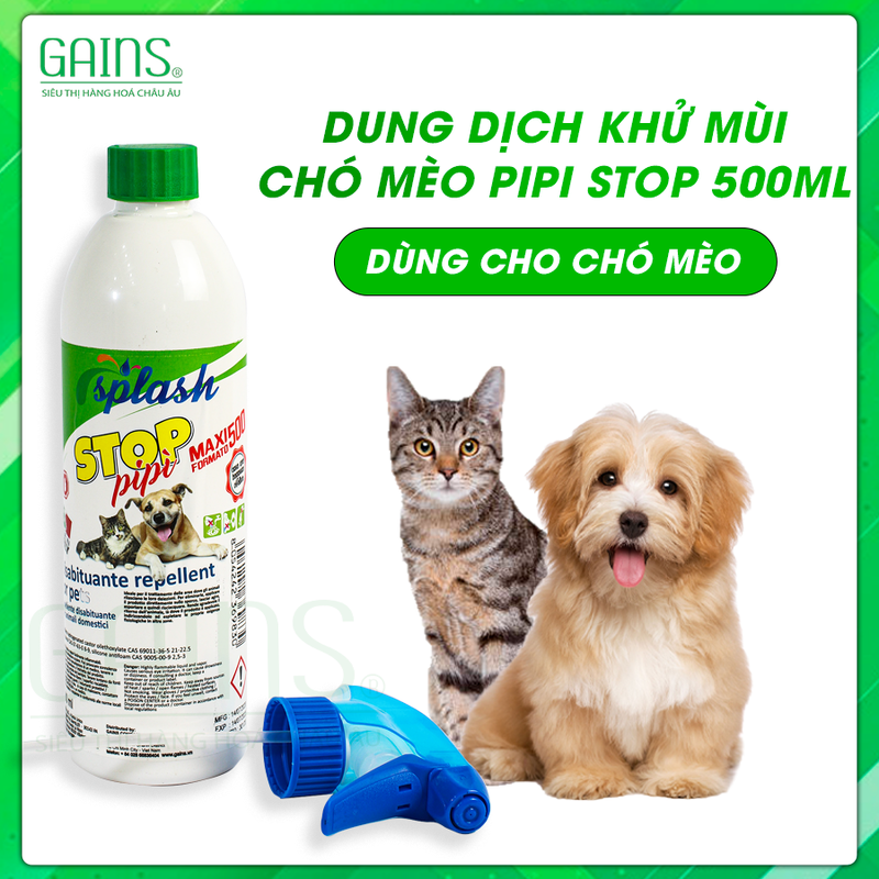 Dung dịch khử mùi chó mèo Pipi Stop 500ml