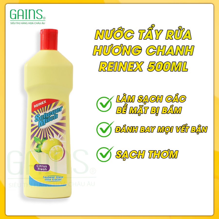 Dung dịch tẩy rửa hương chanh REINEX 500ml