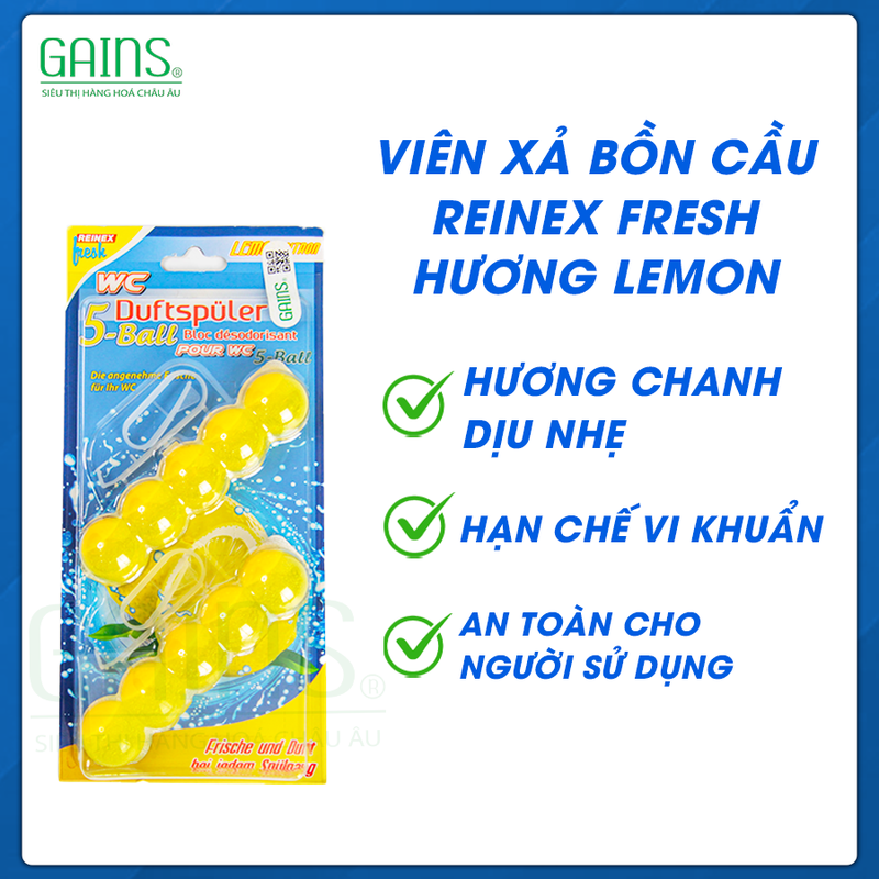 Viên xả bồn cầu REINEX FRESH Hương Lemon