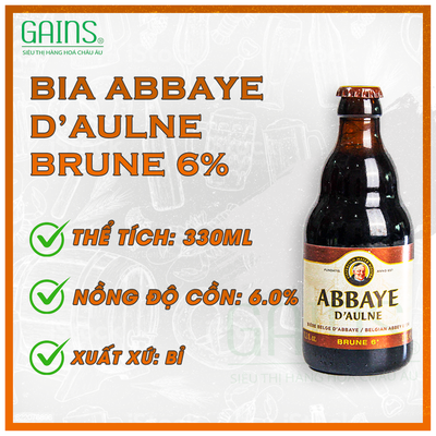 Bia Bỉ Abbaye d’Aulne Brune 6% chai 330ml