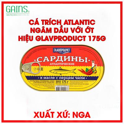 Cá trích atlantic ngâm dầu với ớt hiệu Glavproduct 175g