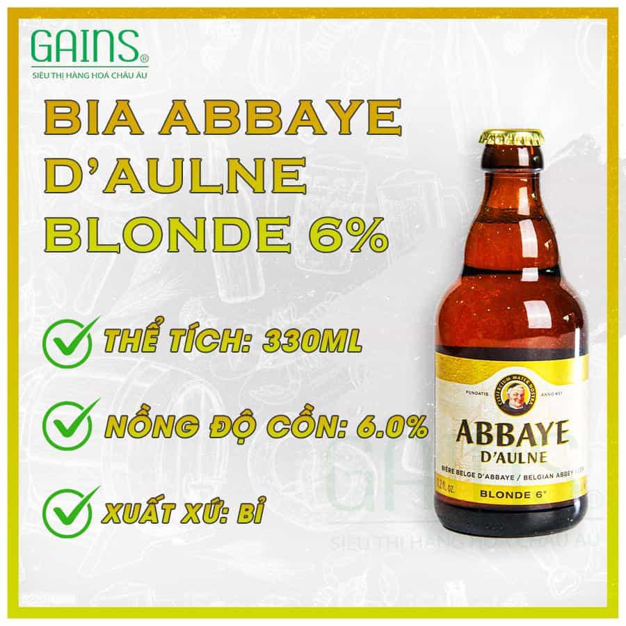Bia Bỉ Abbaye d’Aulne Blonde 6% chai 330ml