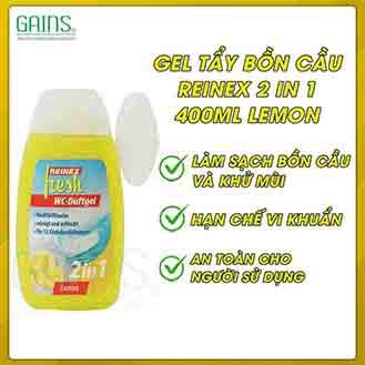 Gel tẩy bồn cầu hương chanh REINEX 2 in 1- 400ml 