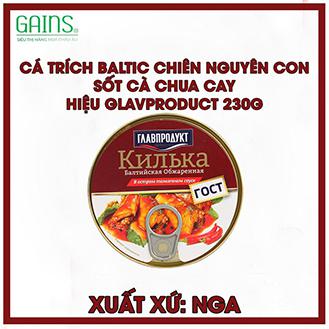 Cá trích baltic chiên nguyên con sốt cà chua cay hiệu Glavproduct 230g