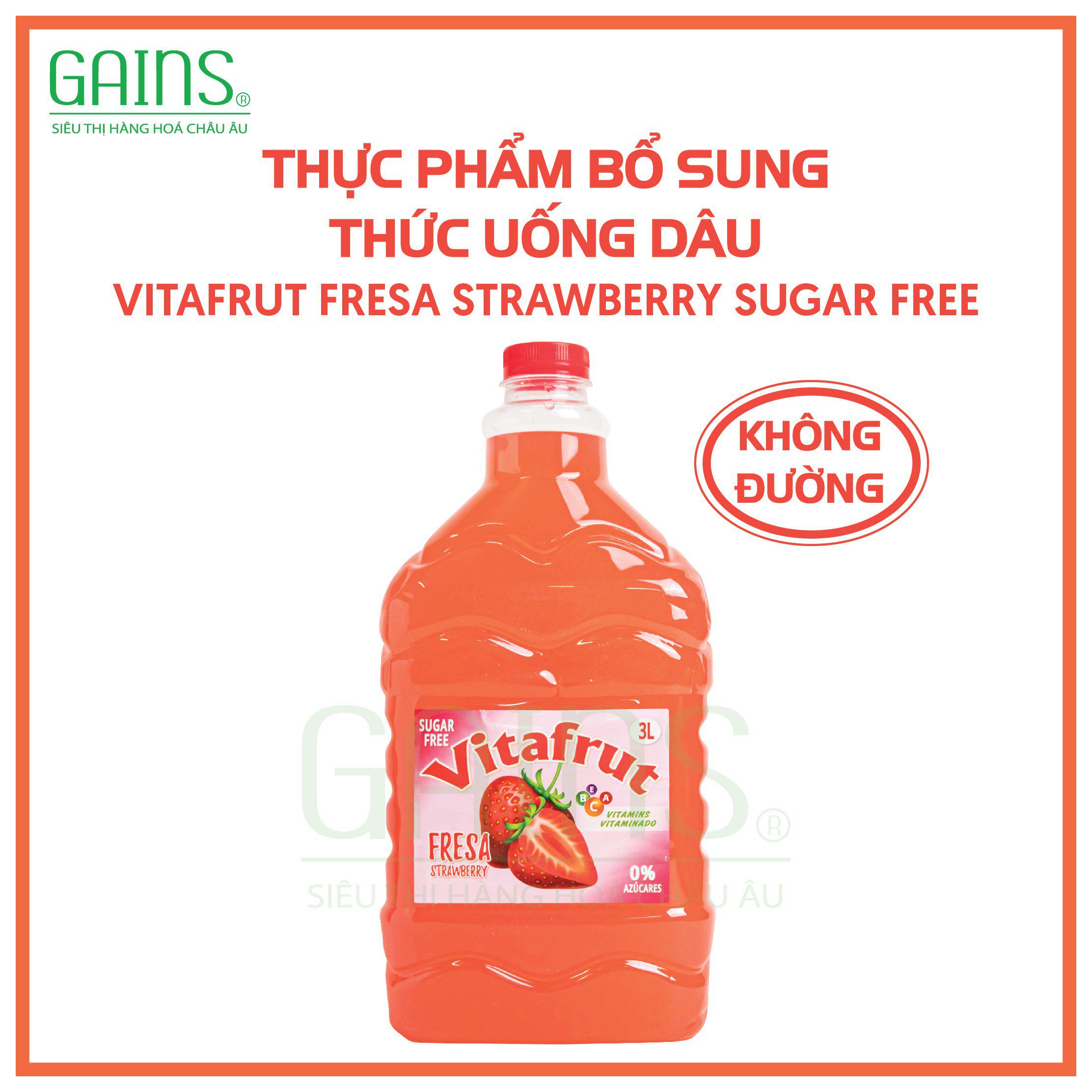 THỰC PHẨM BỔ SUNG THỨC UỐNG DÂU - KHÔNG ĐƯỜNG VITAFRUT FRESA STRAWBERRY SUGAR FREE