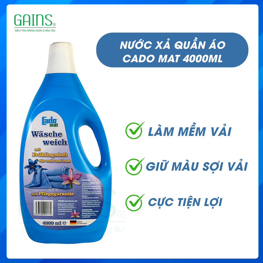 Nước xả quần áo CADO MAT 4000 ml