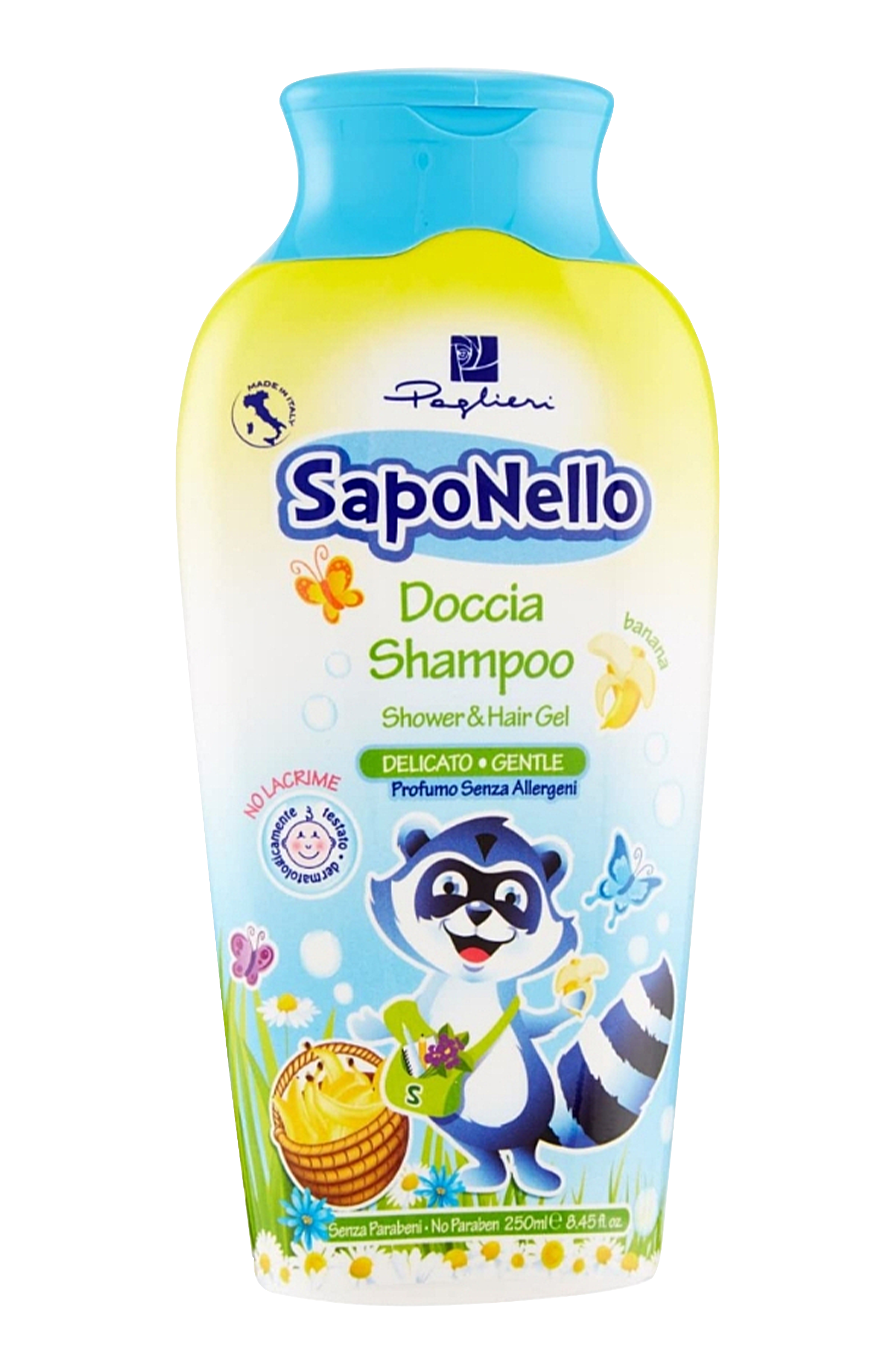 Sữa tắm gội toàn thân da nhạy cảm Saponello Banana 250ml