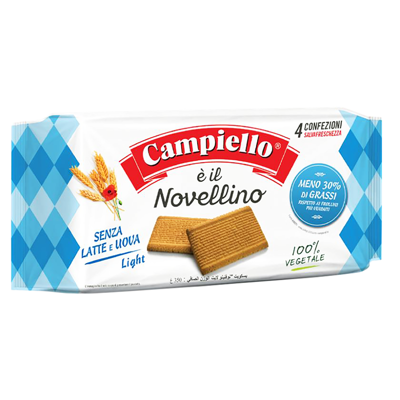 Bánh quy không đường ít béo “Novellino Light” hiệu Campiello – túi 350g