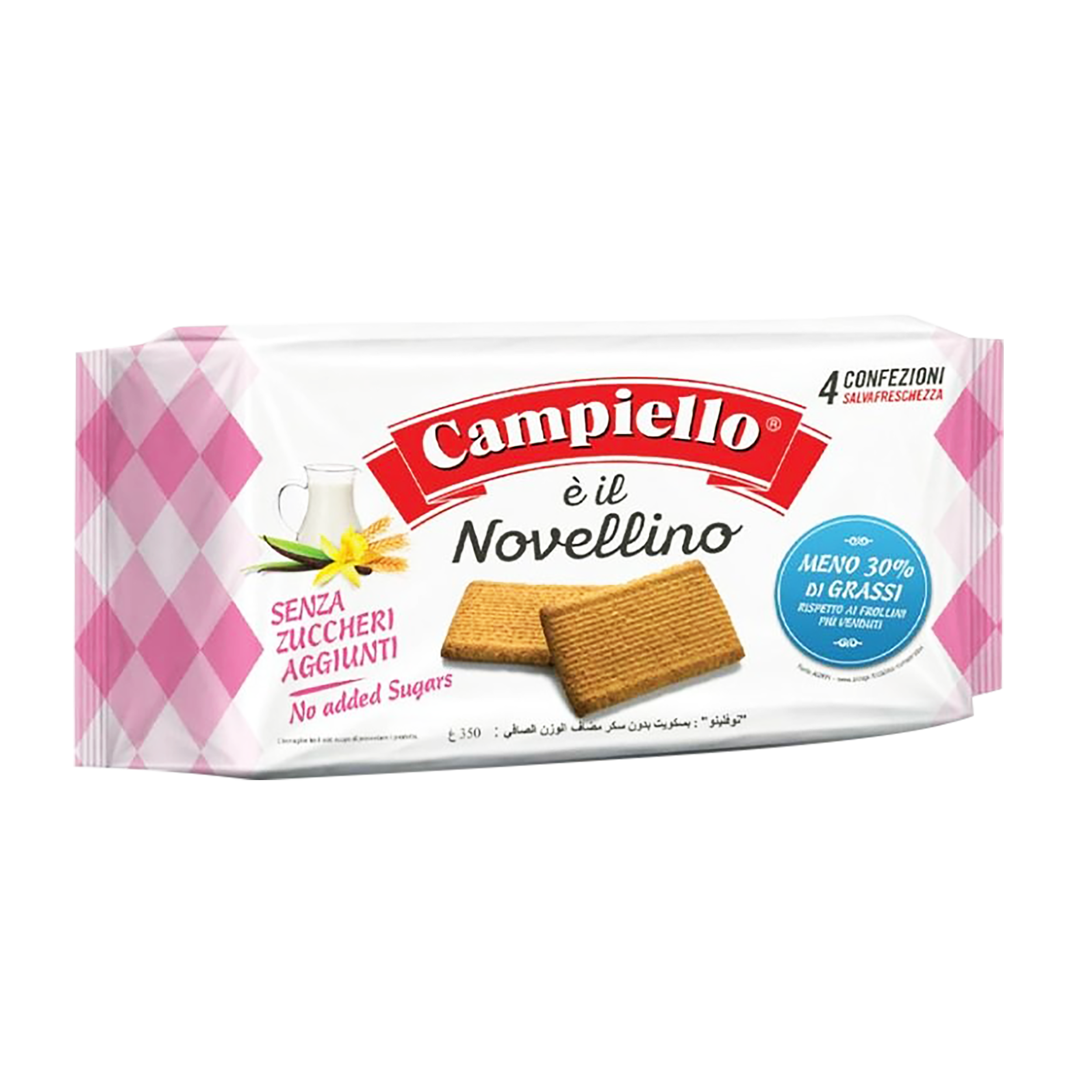 Bánh quy sữa không đường “Novellino” hiệu Campiello – túi 350g