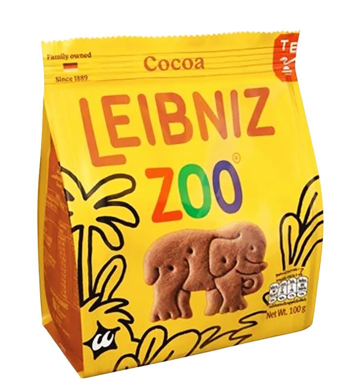 Bánh qui ca cao hình thú rừng nhiệt đới Leibniz Zoo 100g