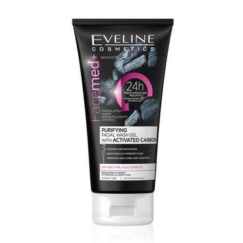 Gel rửa mặt Eveline Facemed+ làm sạch sâu than hoạt tính 150ML