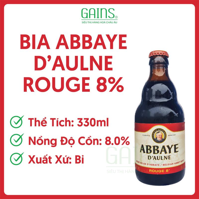 Bia Bỉ ABBAYE D'AULNE Rouge 8% 