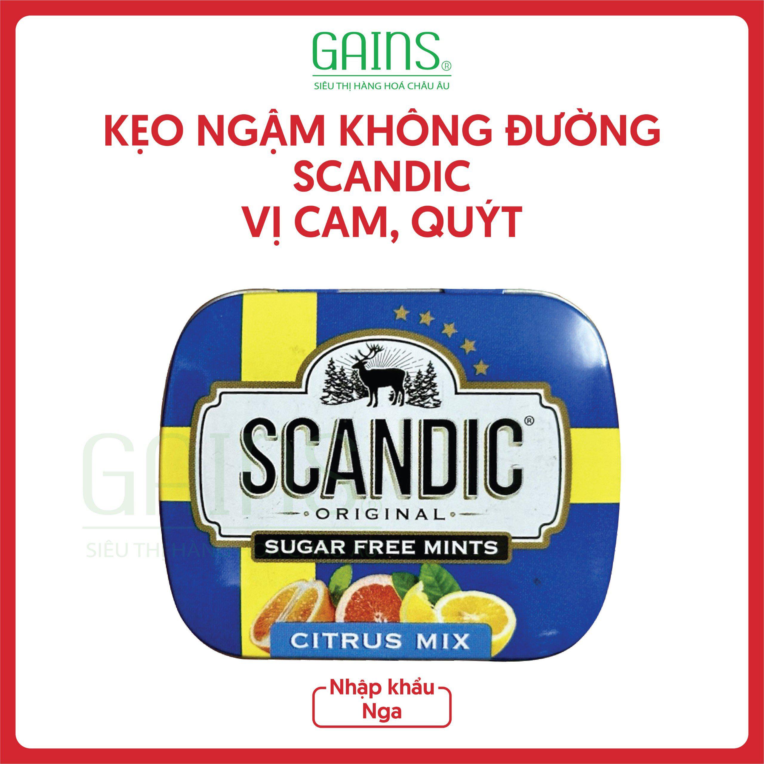Kẹo Ngậm Không Đường SCANDIC - Vị Cam, Quýt