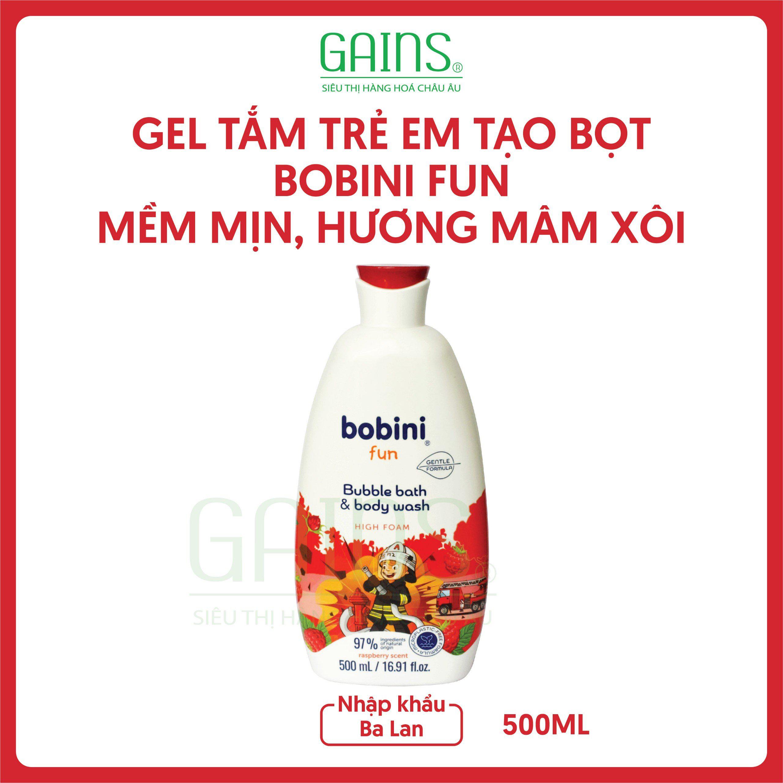 Gel Tắm Trẻ Em BOBINI Fun Hương Mâm Xôi - 500ml