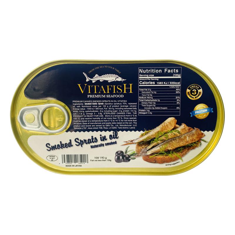 Cá Trích Hun Khói Ngâm Dầu Vitafish Premium - 190g