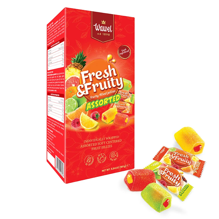 Kẹo Trái Cây Dẻo Nhân Thạch Trái Cây Hỗn Hợp Fresh & Fruity - 160g