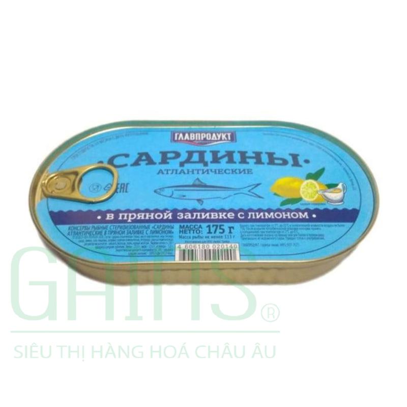 Cá trích dầu Atlantic sốt cay và chanh hiệu Glavproduct 175g