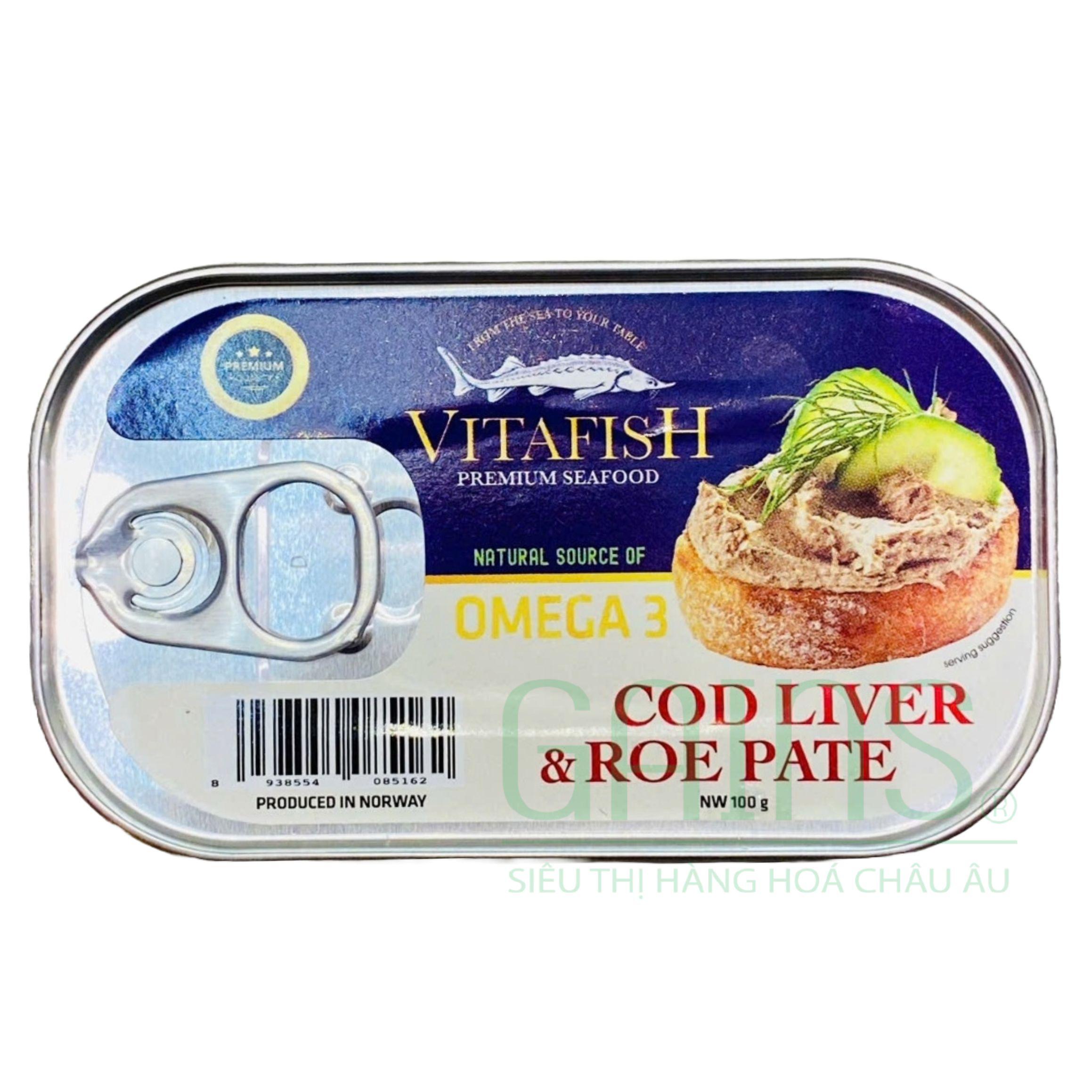 Pate Gan Cá Tuyết Và Trứng Cá Tuyết Vitafish  - 100g