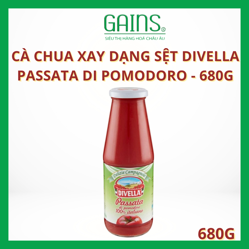 Cà Chua Xay Dạng Sệt Divella Passata Di Pomodoro - 680g ( không hạt)