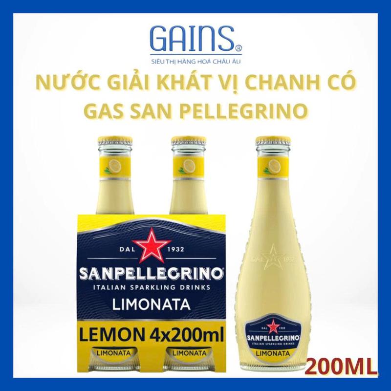 Nước trái cây giải khát vị chanh san pellegrino - chai thủy tinh - 200ml
