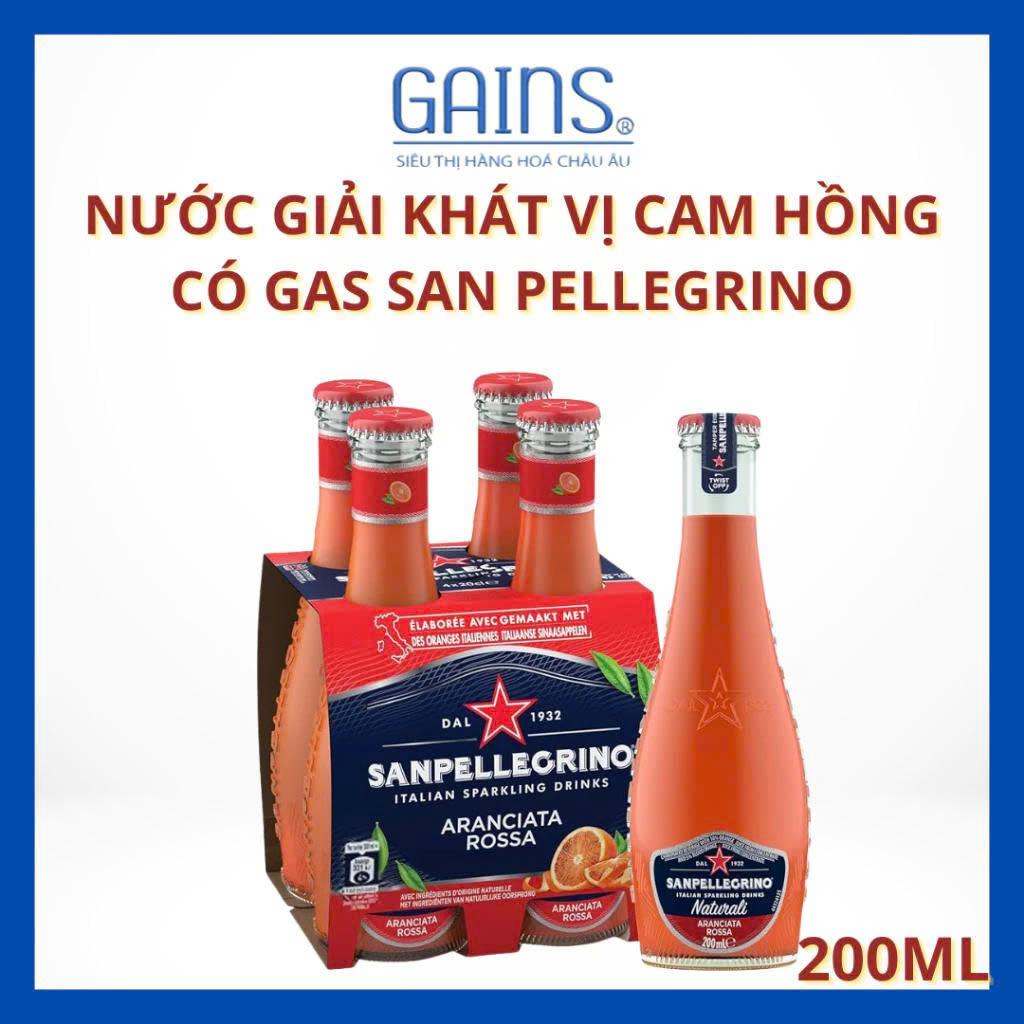 Nước Trái Cây Giải Khát Vị Cam Hồng San Pellegrino - Chai Thủy Tinh 200ml