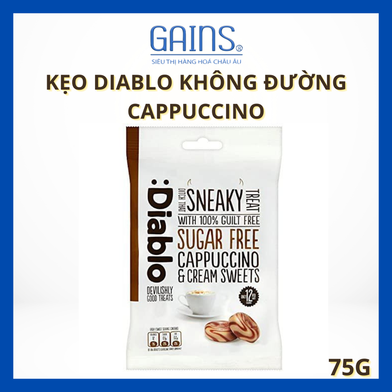 KẸO DIABLO KHÔNG ĐƯỜNG HƯƠNG CAPPUCCINO 75G