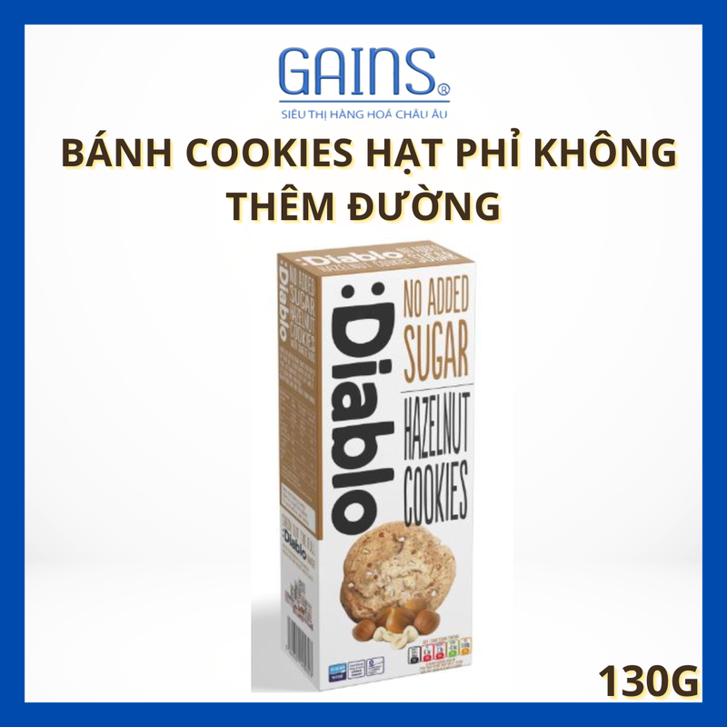 BÁNH DIABLO COOKIES HẠT PHỈ KHÔNG THÊM ĐƯỜNG 135G