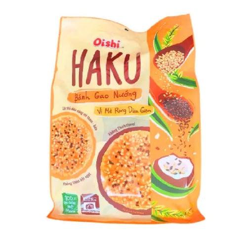 Bánh Gạo Nướng Vị Dừa Sấy Giòn  Mè Rang Dừa HaKu Oishi 138g 
