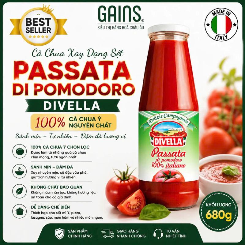 Cà Chua Xay Dạng Sệt Divella Passata Di Pomodoro - 680g: